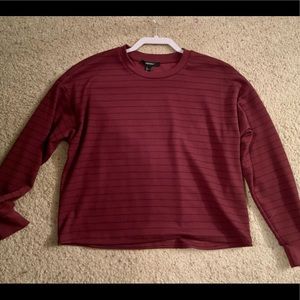 Forever 21 Maroon Cropped Long Sleeve